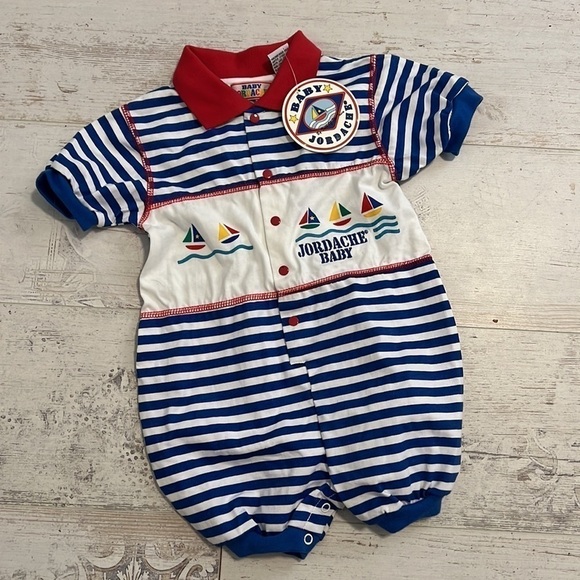 Jordache Baby Vintage Romper Sailboats NOS size 24M - Picture 1 of 7